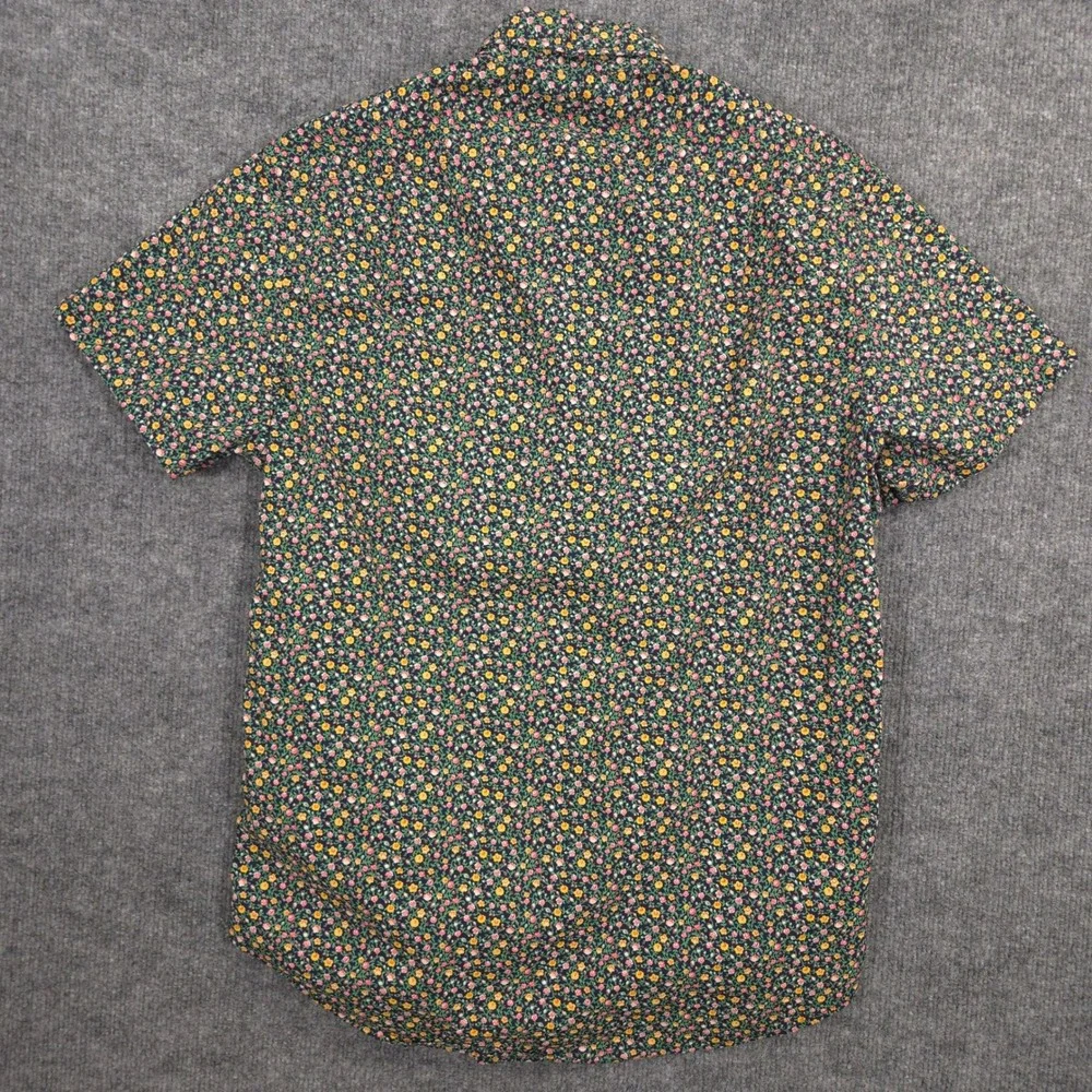 J Crew Flex Washed Shirt Mens S Floral Print Classic Fit Short Sleeve Stretch